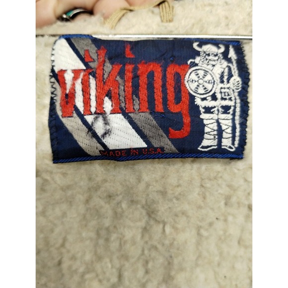 Vintage‎ Viking Sherpa Lined Denim Trucker Vest Adult XL Blue Jean 80s 70s - Picture 5 of 10